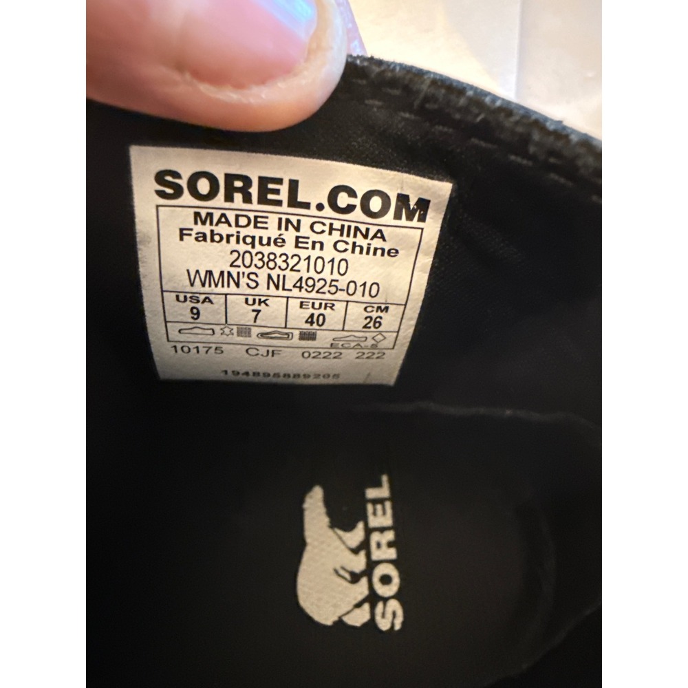 Sorel Joan of Arctic Wedge II Chelsea Boots Black Leather Waterproof Ankle Sz 9 - Picture 11 of 14